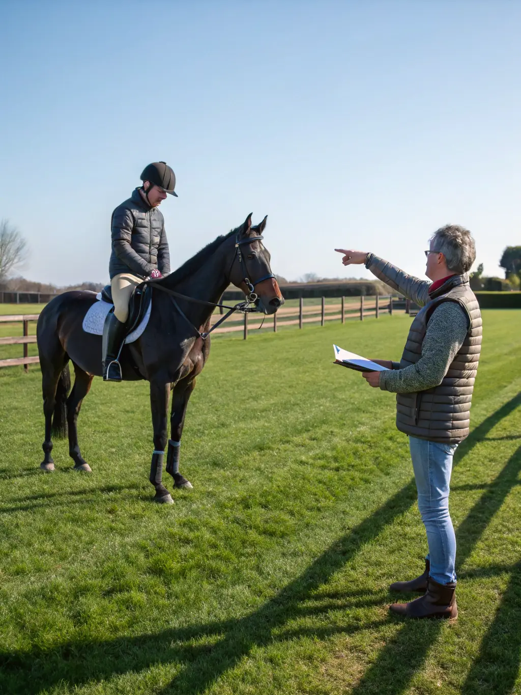 Participants preparing for a federal equestrian exam, focusing on theoretical knowledge and practical skills at TEV TEAM EQUESTRE.